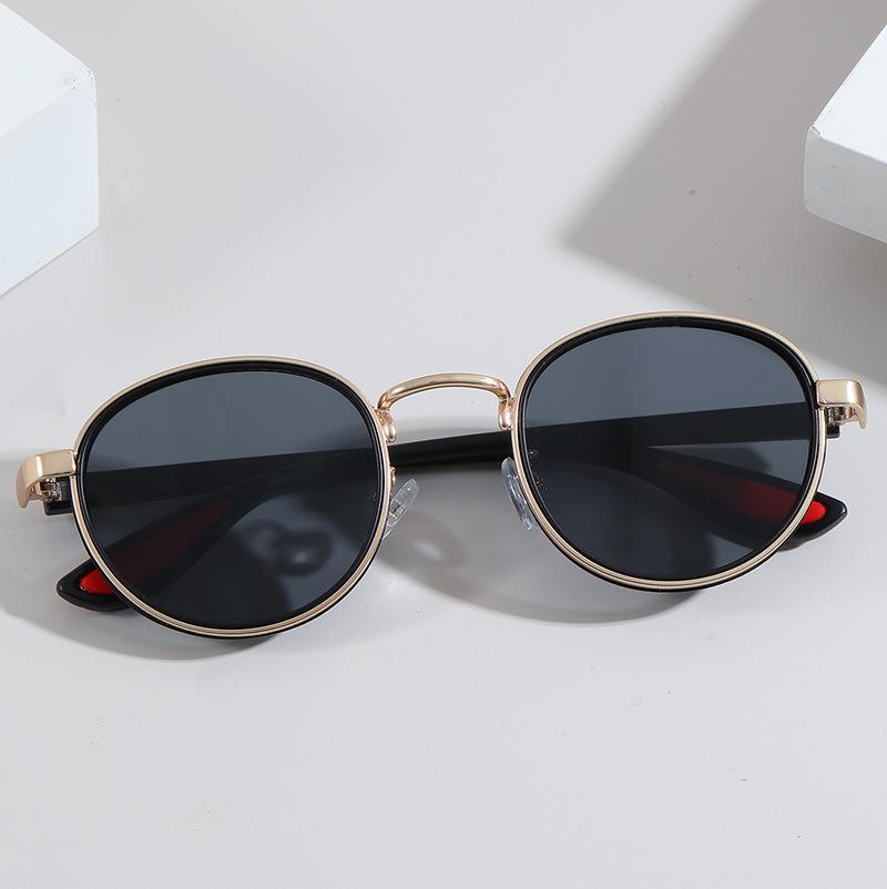 European & American Fashion Round Frame Punk Style Sunglasses - High-End Anti-UV Sun Protection Glasses