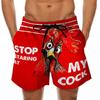 Men's 3D Turkey Head & Banana Print Swim Shorts