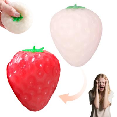 Anxiety Relief Strawberry Squeeze Toy Simulated Tomato Triangle Cheese Orange Egg Fruit Fidget Toy Anti-stress Sensory Stress Ball