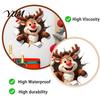 Creative Gifts for Friends Christmas Reindeer Wall Decal, 3D Hole Illusion Red Nose Rudolph Sticker, Easy Apply Decals Peel And Stick Waterproof