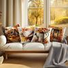 Autumn Maple Leaves Cushion Pillowcase Printed Polyester 45X45Cm Throw Pillowcover Decorative Sofa Cushion Pillowslip Home Decor