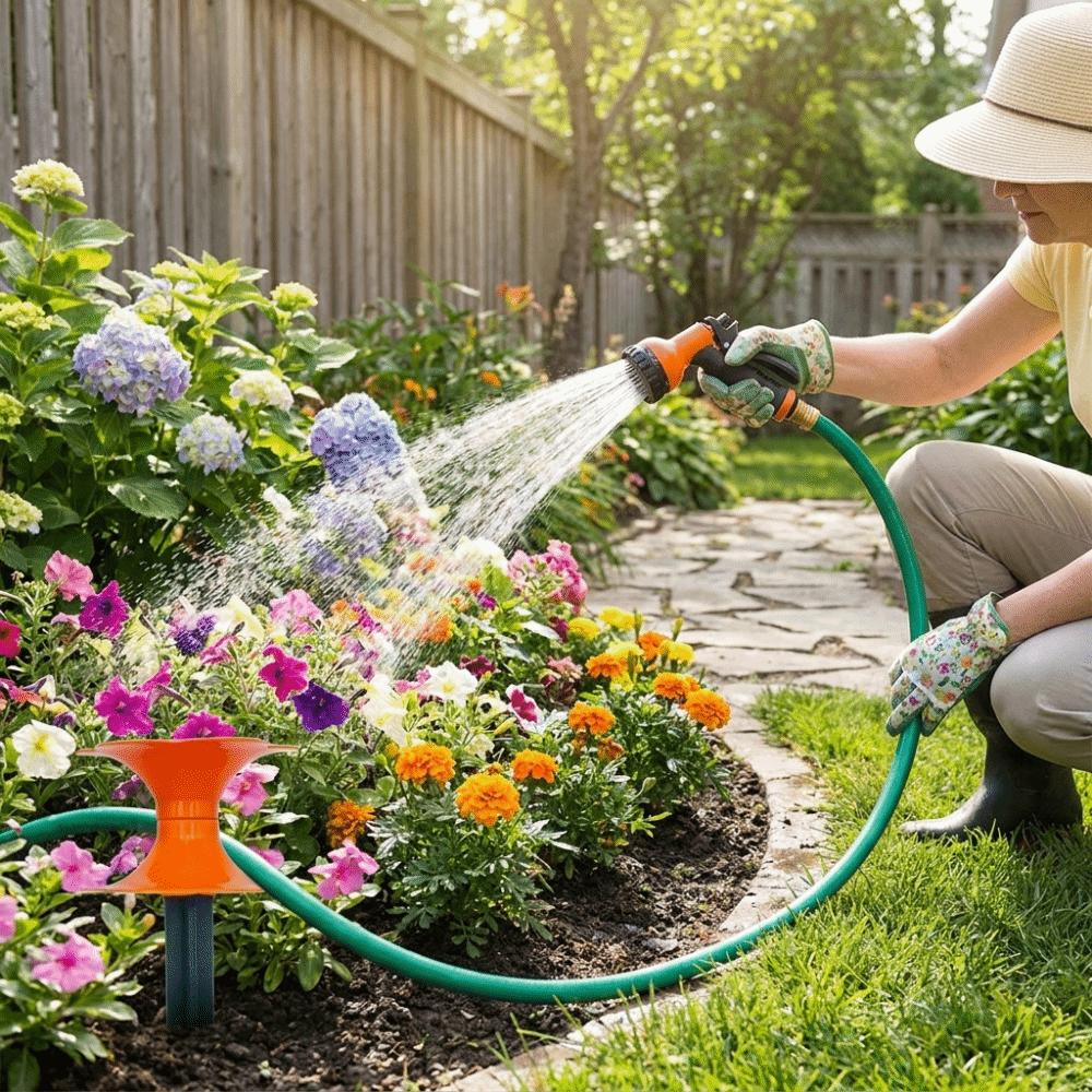 Directional Protection Garden Hose Guide Flower Shaped Hose Holder Hose Guide Spike Watering