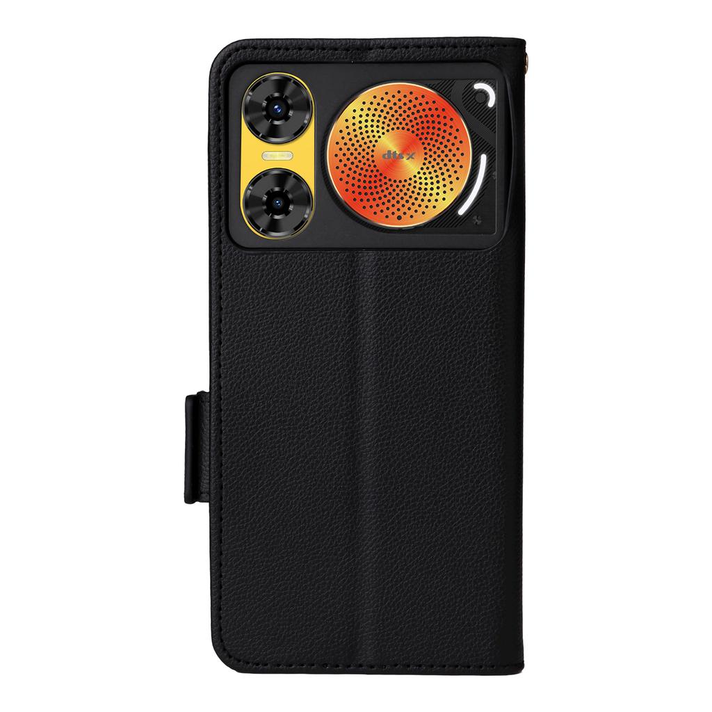 For ZTE Nubia Music 2 Case with Wrist Strap Litchi Texture PU Leather Wallet Phone Cover