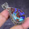 Natural Chrysocolla Gemstone 925 Sterling Silver Jewelry Pendant 1.77" ETC-14618