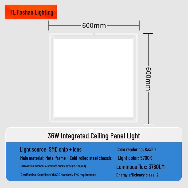 FSL LED Flat Panel Light for Integrated Ceilings