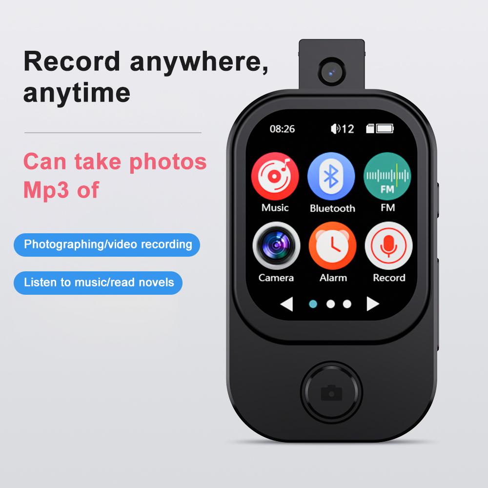 Portable Music Player Bluetooth 5.4 HiFi Lossless Audio MP4 Walkman Touch Screen Built-in Speaker Recorder Camera Video Player FM E-book