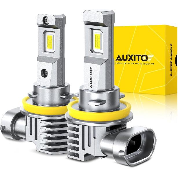 AUXITO H11 LED Bulb H8 Bulbs, 900% Brighter H8 H9 Light Bulbs, Plug N Play, Long Lifespan, No Flicker, 99% Compatibility, 2PCS