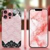 Classic Pink & Black Lace phone case for iphone 17 case for iphone 17 pro max cover Glass for iPhone 17 16 15 14 13 12pm Pro P