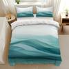 3Pcs Waves In Teal Themed Duvet Cover Set Novelty Fashion Lightweight Soft Bedding With Zipper All Seasons Home Dorm Decor