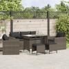 Vidaxl 6-Cz. Garden Furniture Set With Cushions, Grey, Poly Rattan