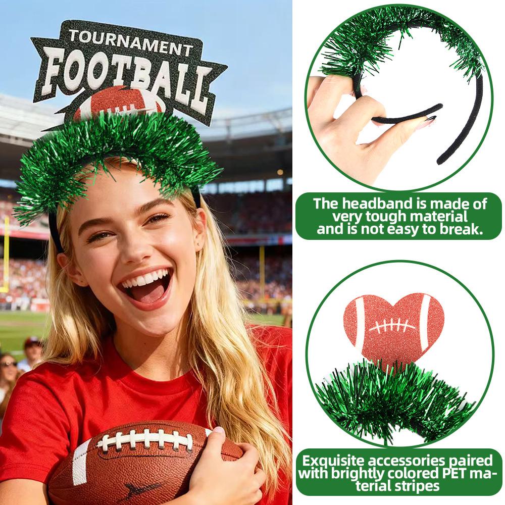 Super Bowl Party Decorations Colorful Stripes Headbands Cheering Fans American Football Letter