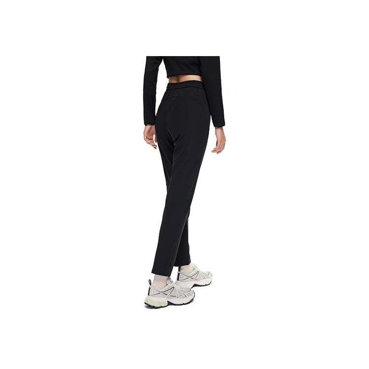 Anta Casual Simple Solid Color Straight Leg Knitted Sports Pants Women Bottoms Black 162440502-2