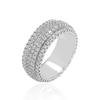European and American Hip Hop Five Rows Full of Diamonds Personalized Men's Hip Hop Ring Trend Simple Men's and Women's Hip Hop Accessories