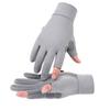 1 Pair Ice Silk Motorcycle Sunscreen Gloves Exposed-two-fingers Anti-uv Breathable Sweat-absorbing Light Outdoor Fishing Gloves