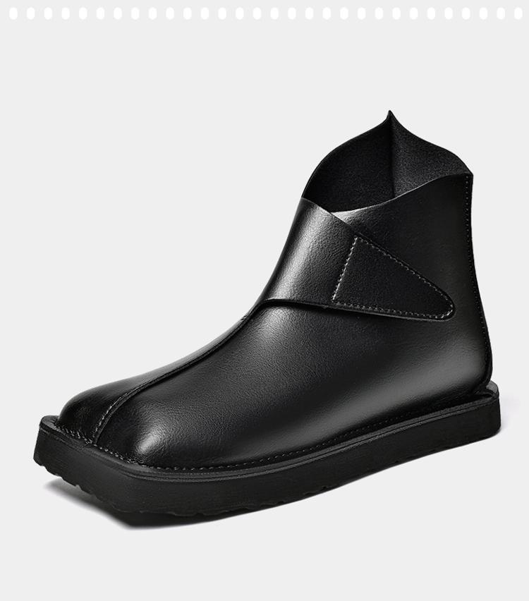 New Trend Mens Ankle Boots Genuine Leather Men Chelsea Boots Fashion Man Casual Shoes All-match High Top Shoes Motorcycle Boots