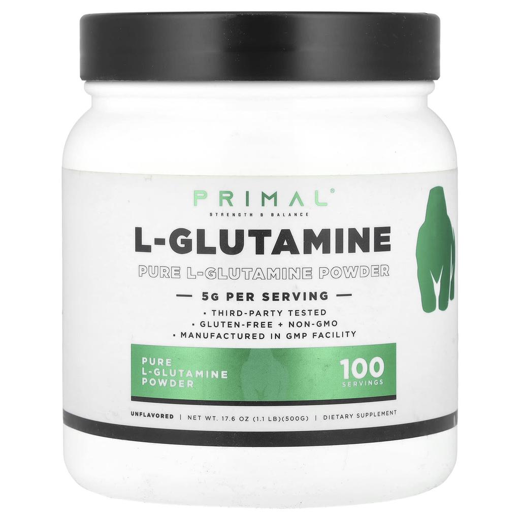 PrePrimal L-Glutamine Powder, Unflavored, 17.6 Oz (500 G)