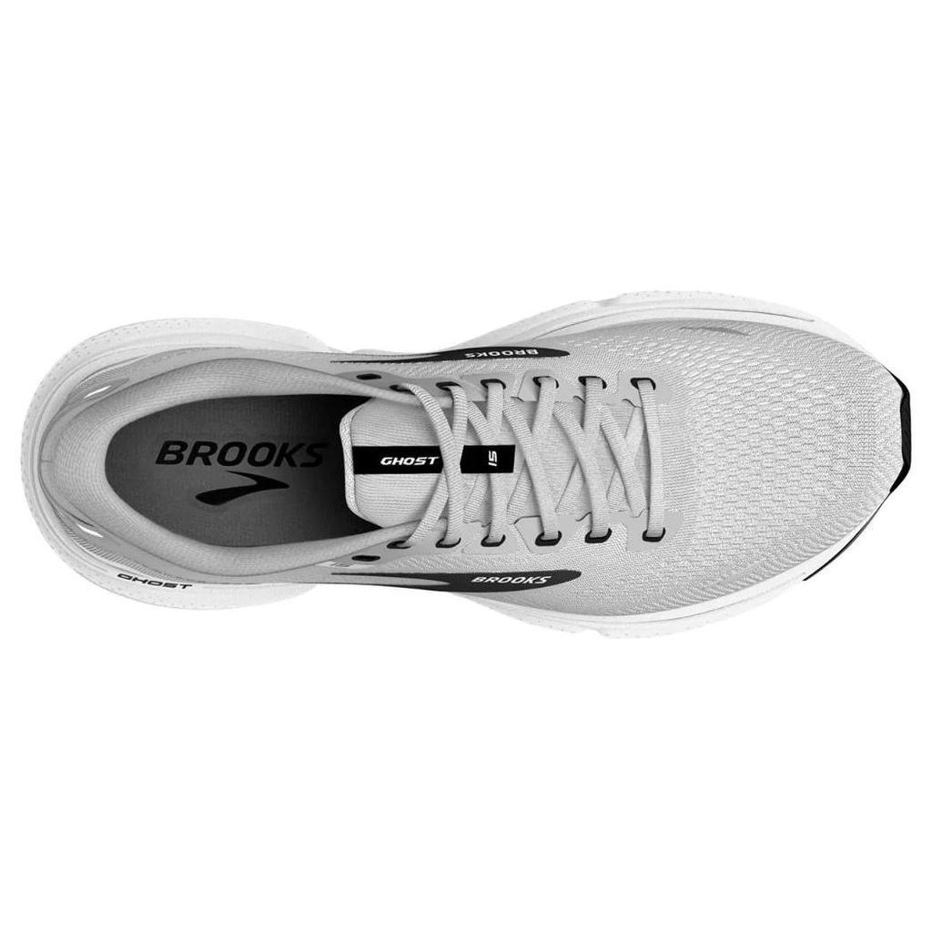 Brooks Ghost 15 Tessuto Traspirante Comodo Antiscivolo Durevole Scarpe da Corsa da Maratona Basse Sneaker da Uomo Grigio Nero 110393-098