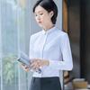Women's Square Collar Long Sleeve White Blouse