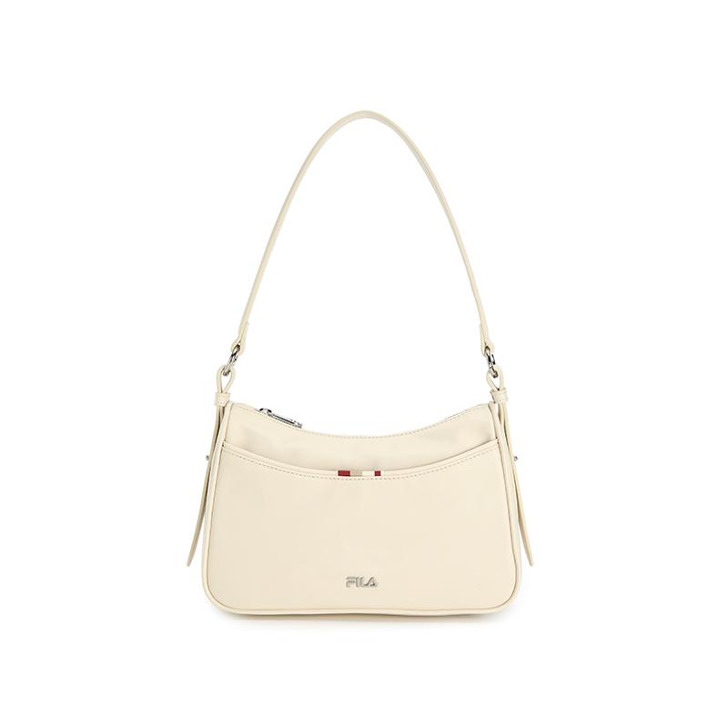 FILA White Iris Crescent Bag Fashion Simple Versatile Commuter Fabric Crossbody Bag Women bags Wheat-Beige F13W613172FIV Wheat Beige