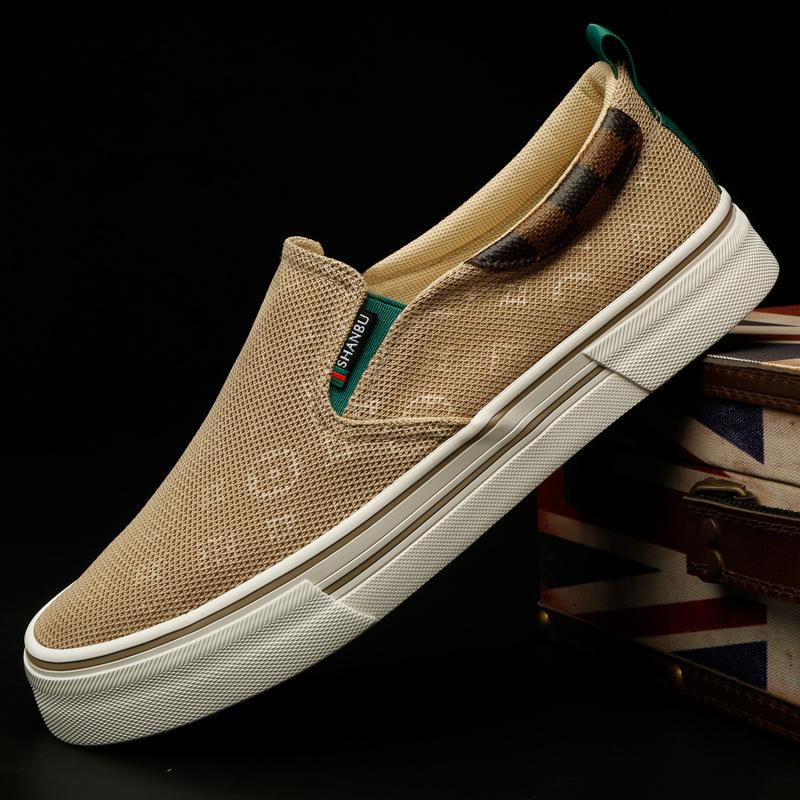 Flash step 24609 men's shoes summer thin breathable casual shoes Korean version fashion mesh trendy shoes lightweight soft-soled cloth shoes