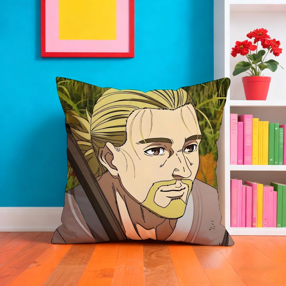 VVinland ANIME SSaga Pillow Case Pillow Case Plush Fabric Soft Double Sided Print Home Sofa High Quality Cushion