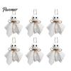 Retro Holiday Window Displays Halloween Ghost Ornament, 4 Inch Small Doll Hanging Decoration with Jute Rope, Autumn Garden Party Decorations Farmhouse