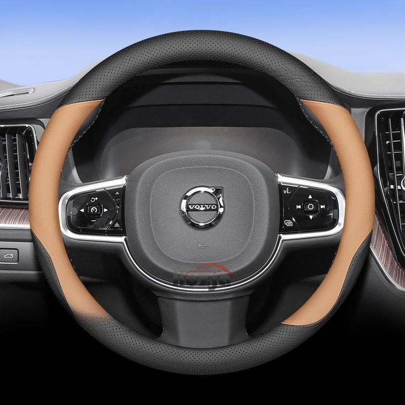 Leather Car Steering Wheel Cover for Volvo EX90 EM90 S60 EC40 EX40 XC40 ES90 XC90 S90 XC60 V90 V60 B4 B5 B6 T4 T5 T6 T8 D4 D5