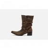 Brown pointed short boots women's 2025 autumn and winter new old wasteland wind boots embroidered western cowboy boots