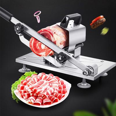 Stainless Steel Manual Meat Chopper Beef Herb Mutton Rolls Cutter Table Slicer Adjustable Thickness Kitchen Cutting Machine