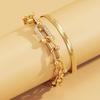 U-Shaped Bangle Bracelets for Women Punk Metal Snake Bone Shape Bracelet Trendy Zircon Hoop Link Charm Jewelry