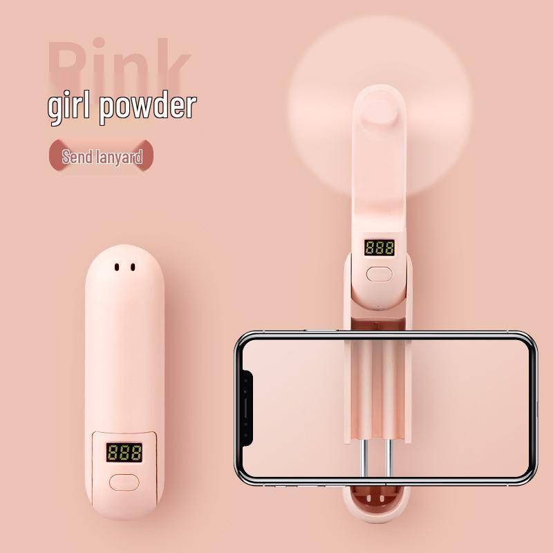Compact USB Rechargeable Folding Desk Fan with Phone Holder Mini Fan