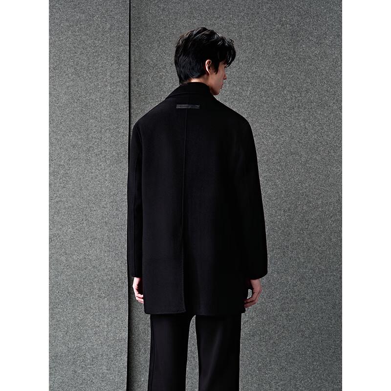 GXG Men's Embroidered Wool Blend Long Overcoat