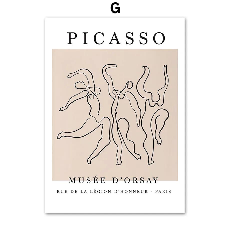 

Matisse Picasso Minimalist Gallery Modern Minimalist Wall Art Print Canvas Painting for Living Room Modern Home Decor 21X30CMNo Framed