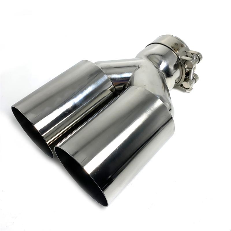 1 Piece Stainless Steel Single Layer Exhaust Tip 63mm Inlet Straight Cut 89mm Outlet Muffler Tail Pipe End Tip