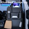 High Quality Black Car Seat Back Organizer - Large Capacity PU Leather Storage Bag for Water Bottles, Tablets, Laptops And Accessories