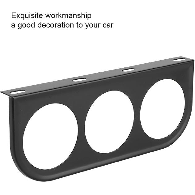 Gauge Holder 52mm/2in 3-Hole Triple Instrument Panel Shell Gauge Mounting Bracket Car Dashboard Meter Iron Holder Gauge Pod Gauge Mount(Black)