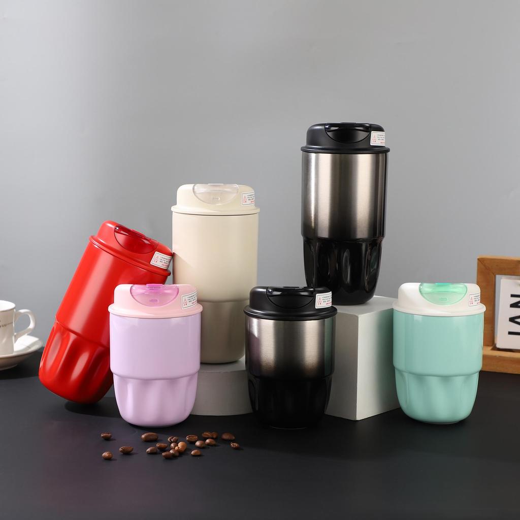 Stylish Double-Walled 316 Stainless Steel Travel Mug with Flower Petal Design