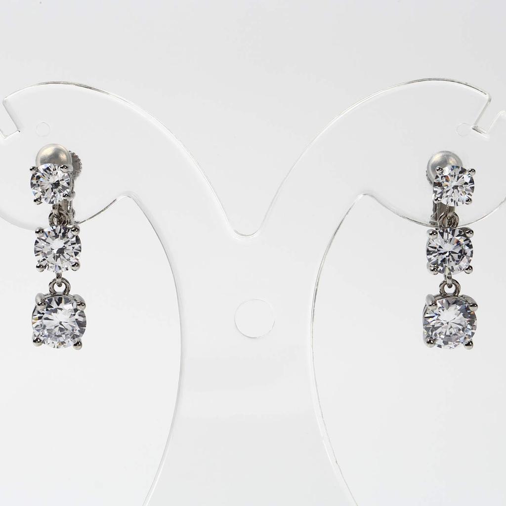 by Yumi CZ Highest Quality Zirconia 3 8mm [Produced Katsura] Earrings, Stones, Dangling, Popular, Large, Gorgeous, 6mm, 7mm, (Earrings)