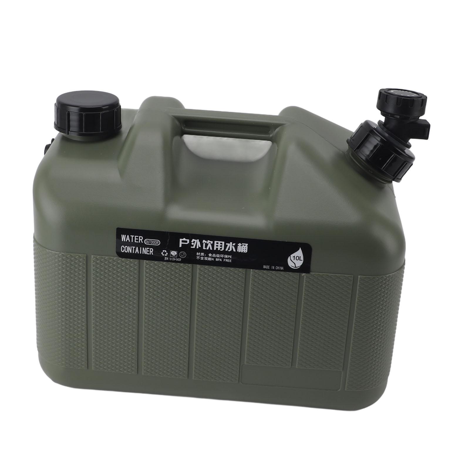 

Camping Water Container 10L Large Capacity Square Green Car Water Storage Carrier Jug with Faucet L