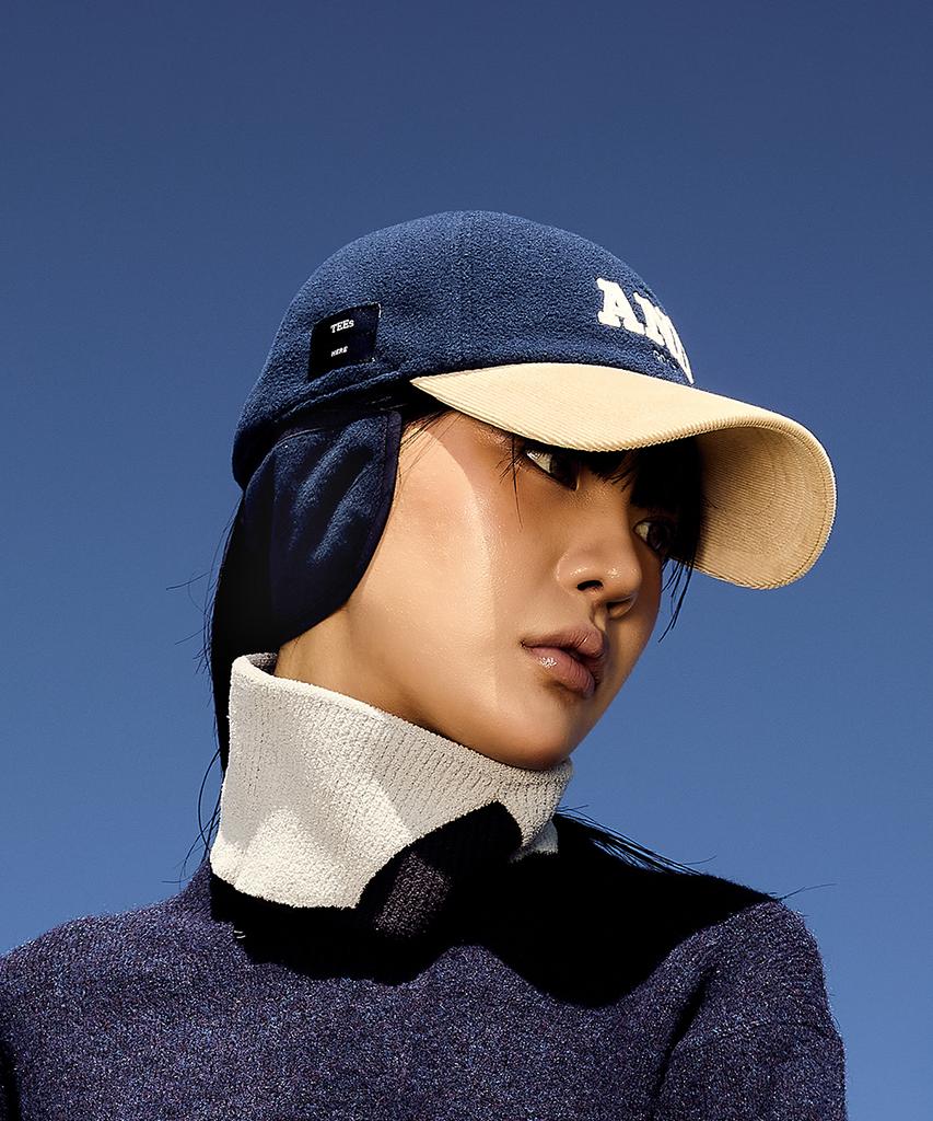 AND GOLF Ear Flap Ball Cap Navy