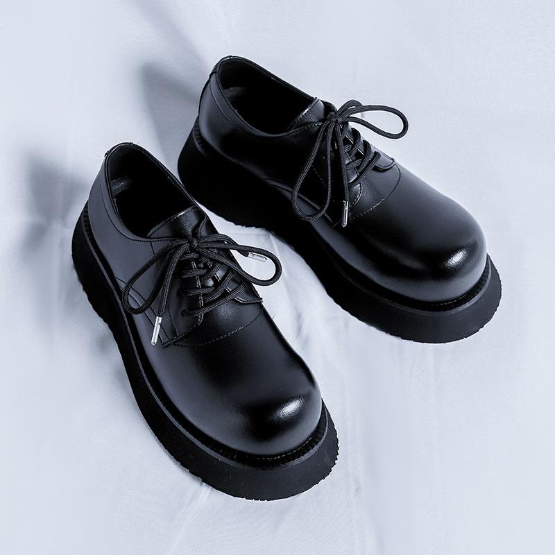 

Кожаные туфли мужские 2024 новые повседневные черные туфли дерби с эффектом броги дизайн нишевая деловая свадебная обувь 21244-R 45