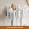 Wall-Mounted Toothbrush & Toothpaste Holder with Mouthwash Cup, Punch-Free