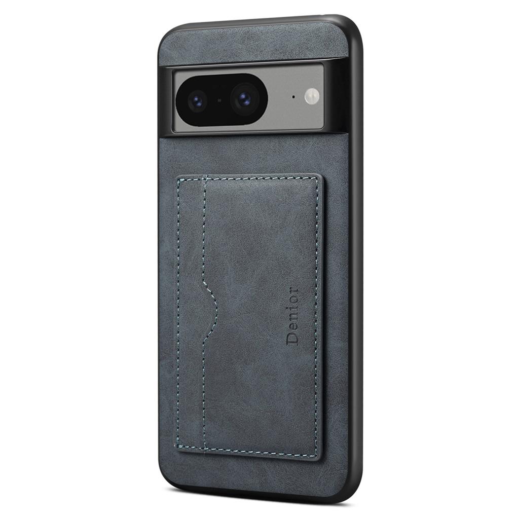 DENIOR For Google Pixel 8 Case Retro Leather+TPU+PC Card Holder Phone Cover