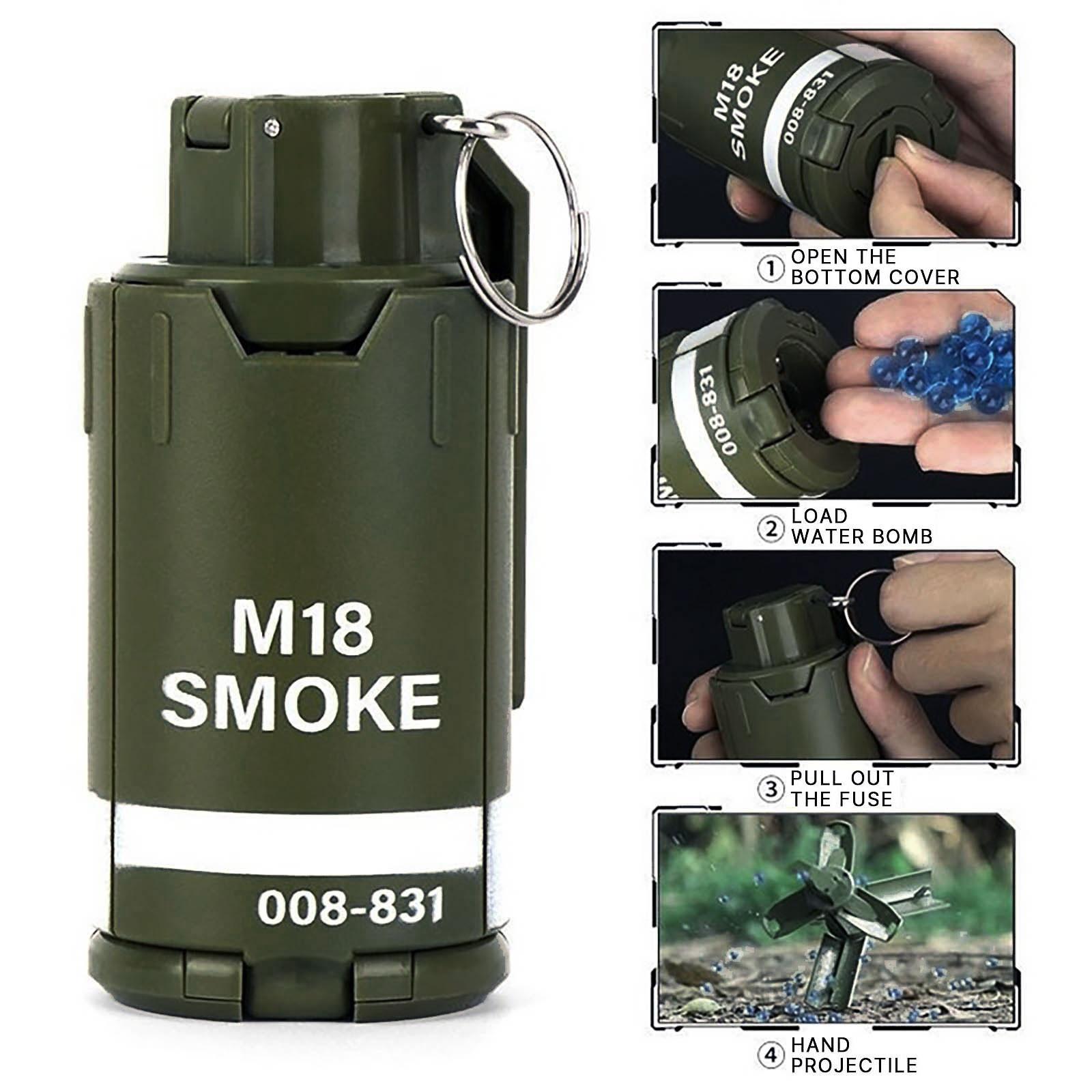 

Детские игрушки для мальчика Детские M18 Бомба Ручная пластиковая взрывающаяся бомба для гелевых шариков 6 мм-8 мм One Size зелёный