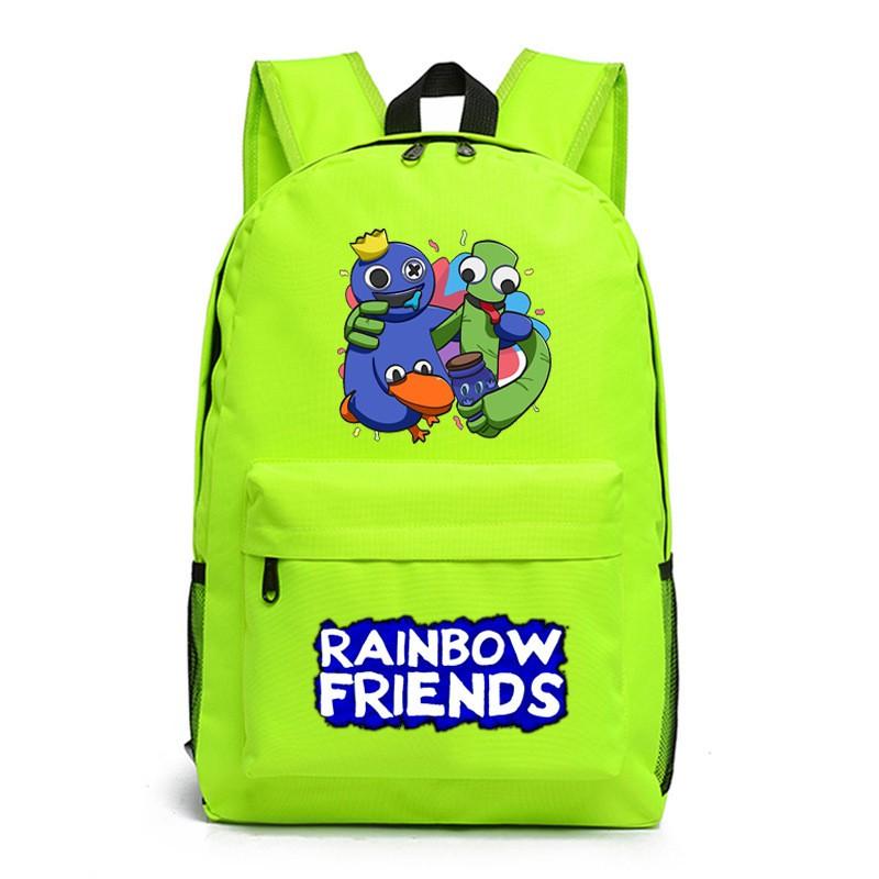 Rainbow Friends Cartoon School Backpack Kids Boys Girls Lightweight Oxford Fabric Bookbag With Ergonomic Shoulder Straps