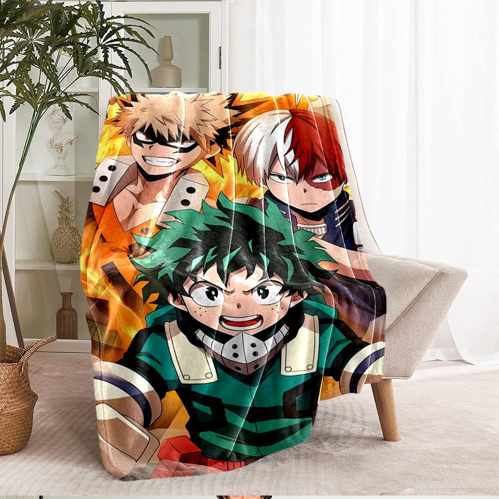 My Hero Academia Theme Printed Blanket - Perfect for Couch, Bed, Travel & Outdoor Use | Machine Washable, Cozy & Durable.