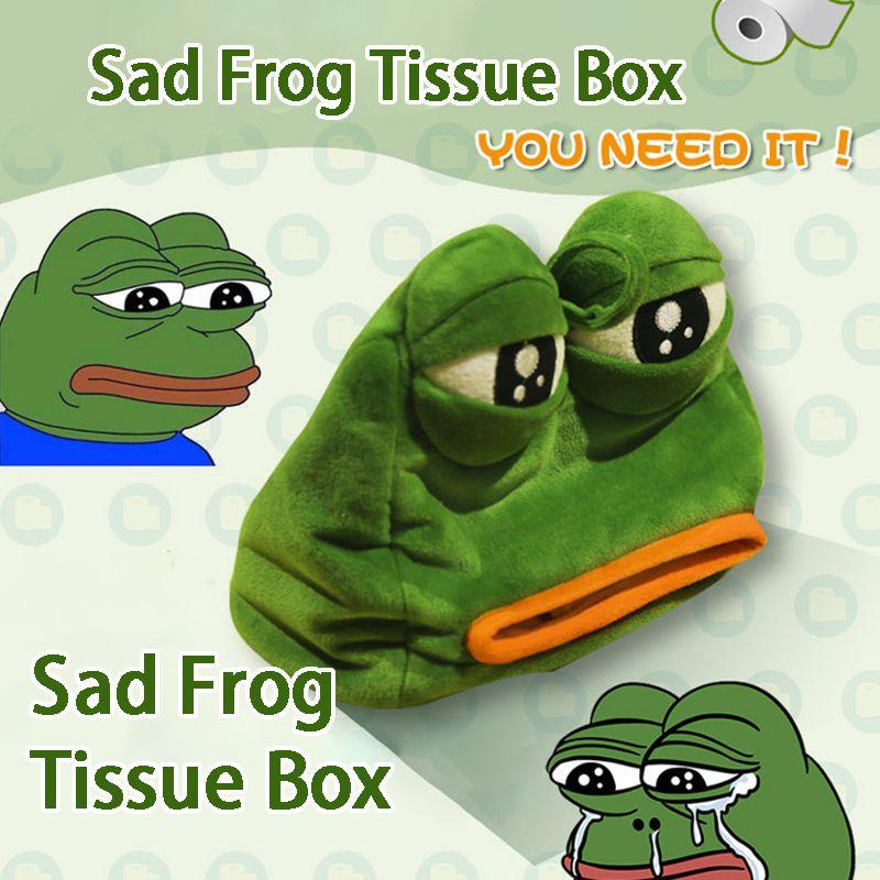 Frog Pepe Sad Creative Home Dustproof Sculpting Tissue Storage Box Napkin Holder
