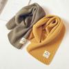 Warm Solid Color Winter Ins Style Knitted Shawl Muffler Korean Style Wrap Children's Scarf