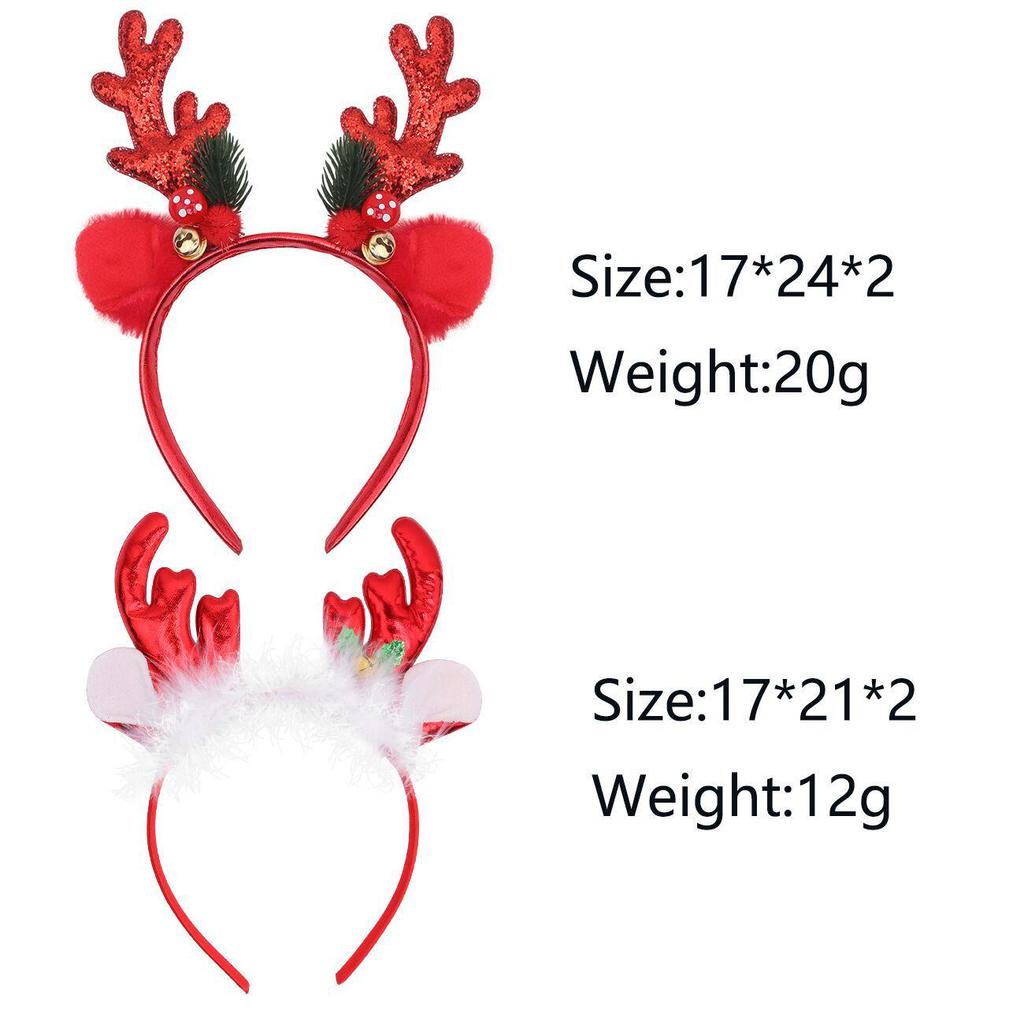 Christmas Antler Headband with Bells & Glitter - Festive Hair Accessory for All Ages