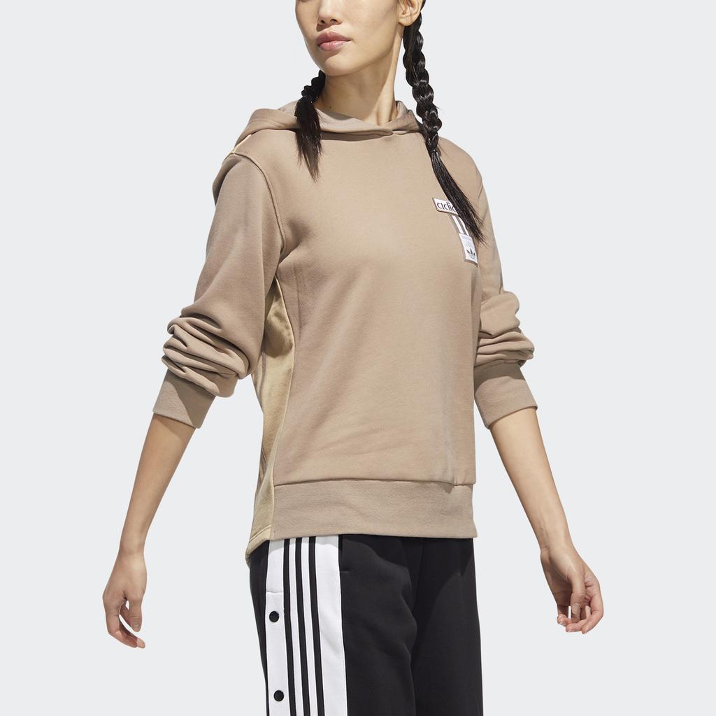Adidas Originals American College Patchwork Retro Design Sports Pullover Sweatshirt Women sweatshirt Brown HH9450